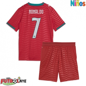 Camiseta Portugal Cristiano Ronaldo #7 Primera Equipación para niños Mundial 2026 manga corta (+ pantalones cortos)